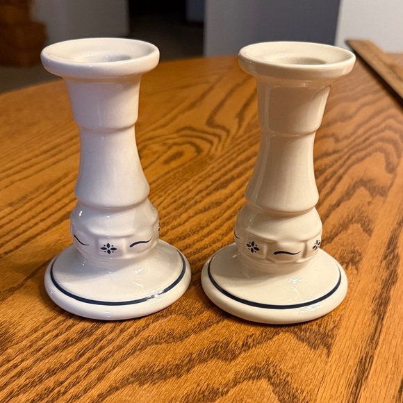 Other - Elegant Longaberger White Ceramic Candle Holders